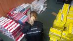 Zdjęcie przedstawia paczki papierosów znalezione przez funkcjonariuszy Celno-Skarbowych