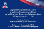 Niebieska tablica, na której są informacje dotyczące szkolenia z Polskiego Ładu