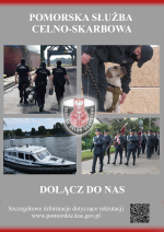 Plakat- Zostań funkcjonariuszem pomorskiej Służby Celno-Skarbowej