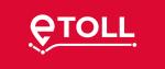 Logo e-TOLL na czerwonym tle.
