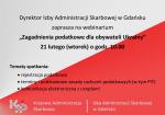 Plansza informująca o webinarze dla obywateli Ukrainy