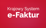 Napis Krajowy System e-Faktur na czerwonym tle