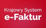 Slajder - na czerwonym tle napis: Krajowy System e-Faktur