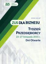 Plakat Zakładu Ubezpieczeń Społecznych przedstawia napis 